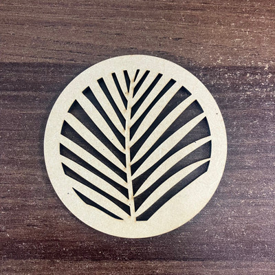 EYM Round Reversible Wood Coaster Set(Pack of 4)