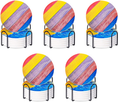 KUBER INDUSTRIES Round Ceramic Coaster Set(Pack of 30)
