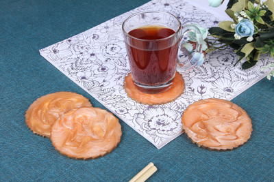 Vatsin Round Reversible Resin Coaster Set(Pack of 4)