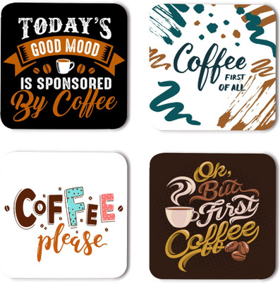 Coastify Square Wood Coaster Set(Pack of 8)
