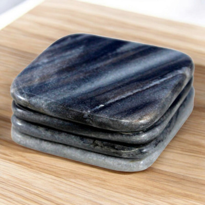 Craft World Square Marble Coaster Set(Pack of 4)