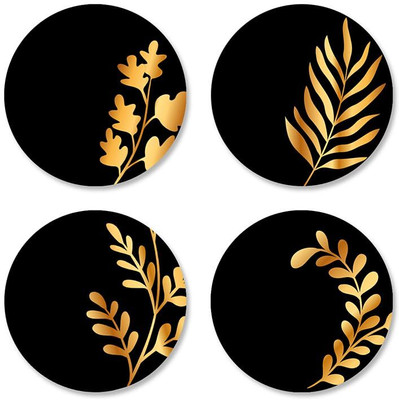 craftinky Round Wood Coaster Set(Pack of 4)