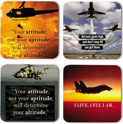 Coastify Square Wood Coaster Set(Pack of 8)
