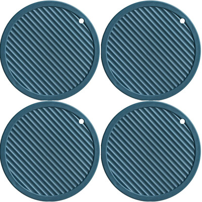 SHIDHMI Round Reversible PVC Coaster Set(Pack of 4)