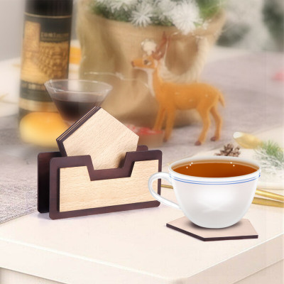YIXT Hexagon Reversible Wood Coaster(Pack of 6)
