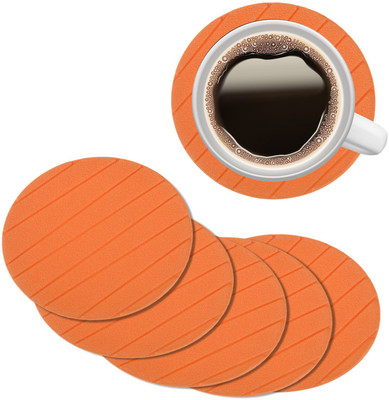 KUBER INDUSTRIES Round Reversible Rubber Coaster Set(Pack of 6)