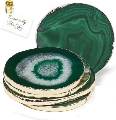 La Stone Craft Round Gemstone, Stone Coaster(Pack of 4)