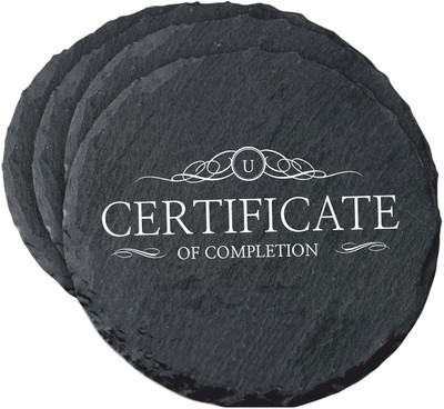 hippnation Round Reversible Marble Coaster Set(Pack of 4)