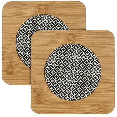 JBETERNIS Hexagon Reversible Bamboo Coaster Set(Pack of 2)