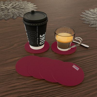 HOMESTIC Round Rubber Coaster Set(Pack of 6)