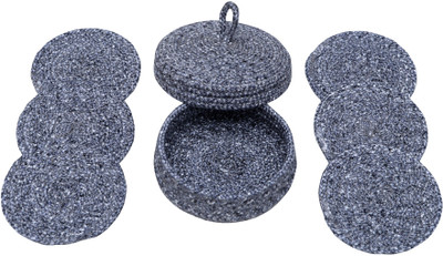 LADLI JEE Round Reversible Polyester Coaster Set(Pack of 6)