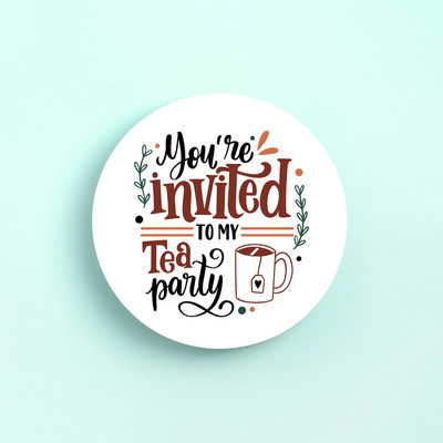 DecorTwist Round Medium Density Fibreboard Coaster Set(Pack of 2)