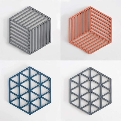 NAYOPI Hexagon Reversible PVC Coaster(Pack of 4)
