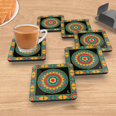 Sheen Kraft Square Medium Density Fibreboard Coaster Set(Pack of 6)