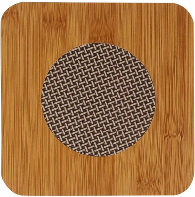 Fulkiza Round Wood Coaster Set(Pack of 4)