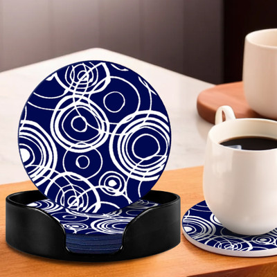 UMAI Round Rubber Coaster Set(Pack of 6)