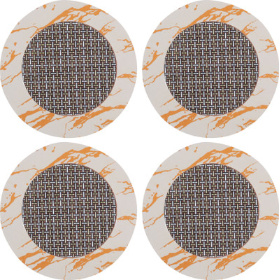 NFI essentials Round Reversible Wood Coaster(Pack of 4)