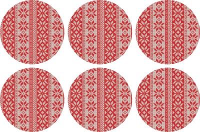 MUET Round Reversible Acrylic Coaster Set(Pack of 6)