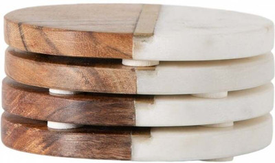 SWHF Round Marble Coaster Set(Pack of 4)
