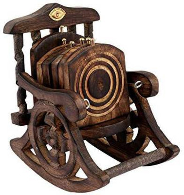 Kxkoff Art Square Reversible Wood Coaster Set(Pack of 6)