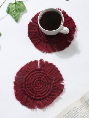 My Creative Hut Round Reversible Cotton Coaster Set(Pack of 2)