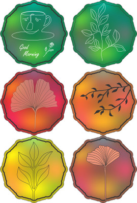 PRAKASH ARTS Round Acrylic Coaster Set(Pack of 6)