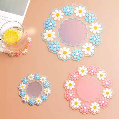 HASTHIP Round PVC Coaster Set(Pack of 3)
