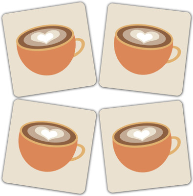 Get Fatang Square Reversible Medium Density Fibreboard Coaster Set(Pack of 4)