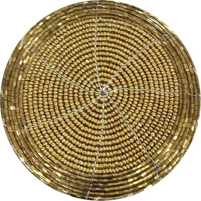 SHINING PEARL Round Glass Coaster Set(Pack of 4)