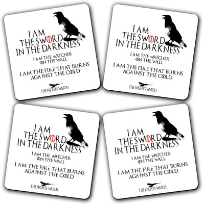 Get Fatang Square Reversible Medium Density Fibreboard Coaster Set(Pack of 4)