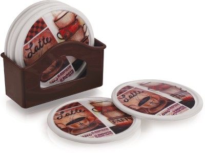 AAKAR Round PVC Coaster Set(Pack of 6)