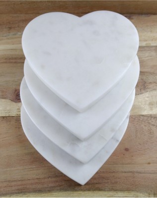 AONEDESIGN Heart Marble Coaster Set(Pack of 4)