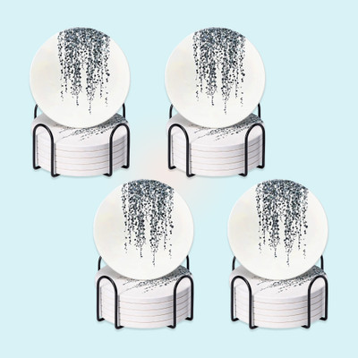 KUBER INDUSTRIES Round Stone Coaster Set(Pack of 24)