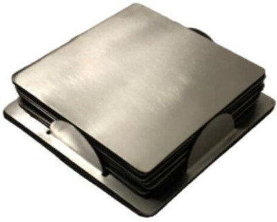 AJAY ENGINEERS Square Reversible Steel Coaster Set(Pack of 6)