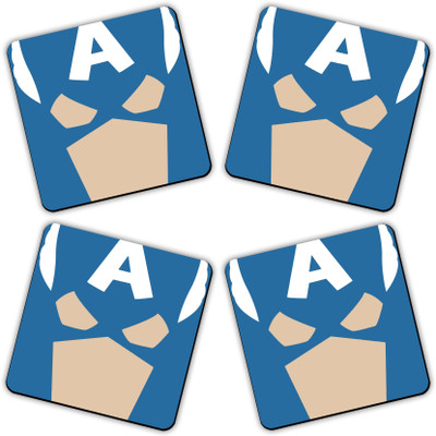 Get Fatang Square Reversible Wood Coaster Set(Pack of 4)