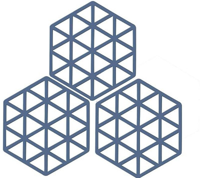 KESHUENTERPRISE Triangle Reversible PVC Coaster(Pack of 3)