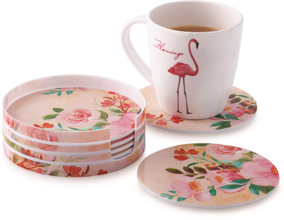 SUNLIFE Round PVC Coaster Set(Pack of 6)