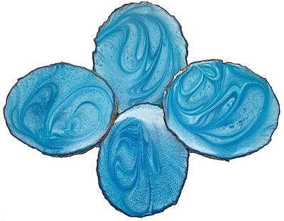 eshoppee Oval Resin Coaster Set(Pack of 4)