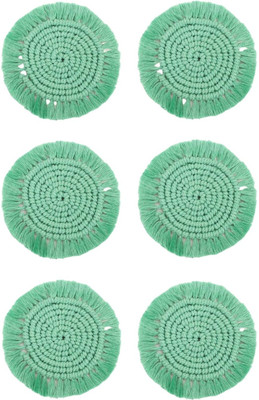 MUD FACTORY Round Cotton Coaster Set(Pack of 6)