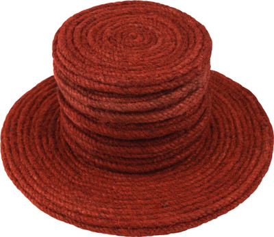 grow Round Reversible Jute Coaster Set(Pack of 6)