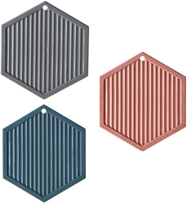 Zynoola Triangle Reversible PVC Coaster Set(Pack of 3)