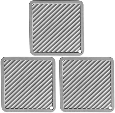 Zynoola Square Reversible PVC Coaster Set(Pack of 3)