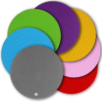 SIDDIVINAYAK CREATION Round Reversible PVC Coaster(Pack of 4)