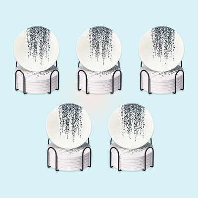 KUBER INDUSTRIES Round Stone Coaster Set(Pack of 30)