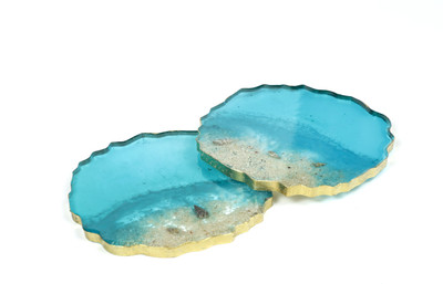 6th element Round Reversible Resin Coaster(Pack of 2)