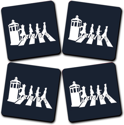 Get Fatang Square Reversible Wood Coaster Set(Pack of 4)