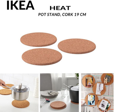IKEA Round Reversible Cork Coaster Set(Pack of 3)