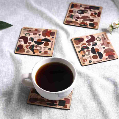 WONDERCHEF Square Wood Coaster(Pack of 6)