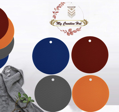 My Creative Hut Round Rubber Coaster Set(Pack of 4)