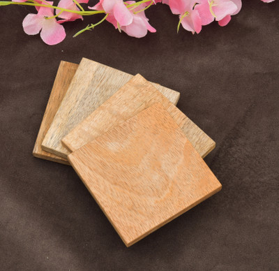 OGGN Square Reversible Wood Coaster(Pack of 4)